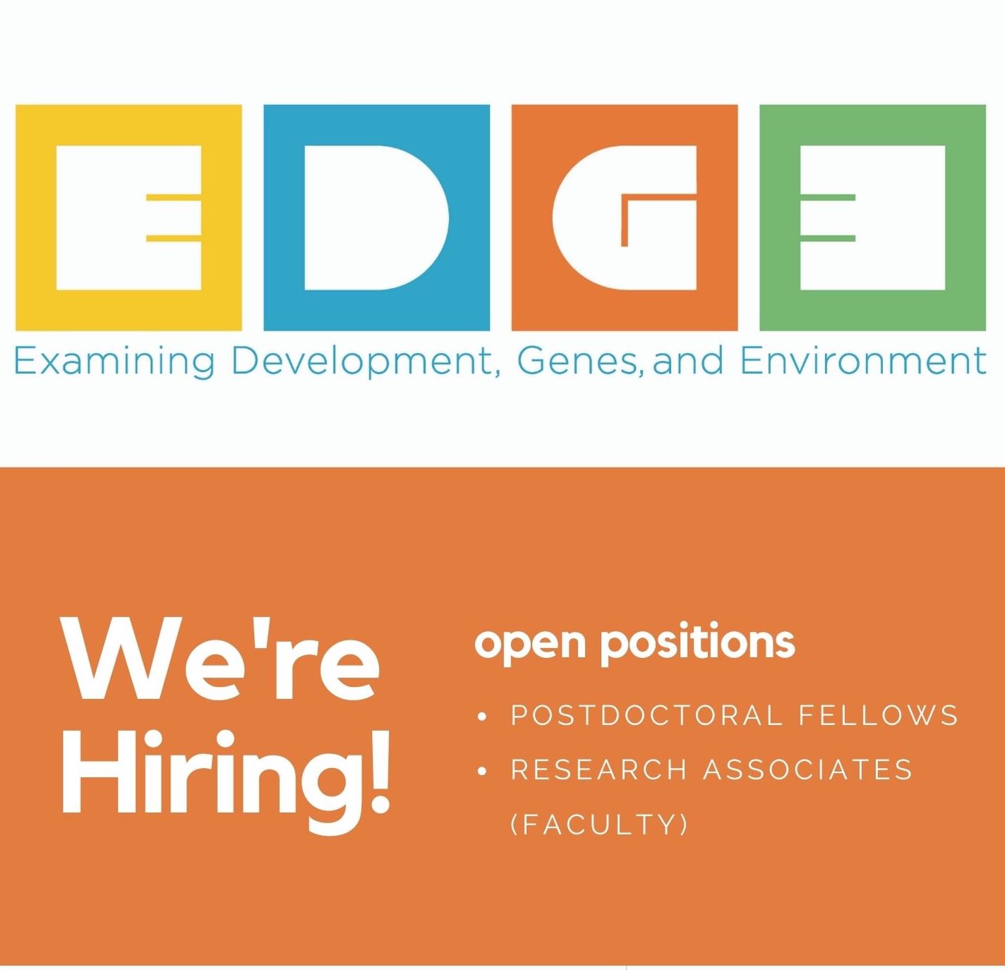 Come work with the EDGE Lab!